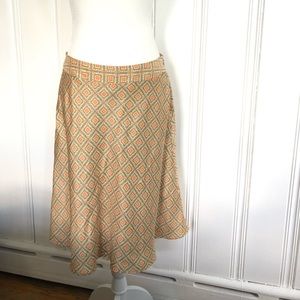 Diamond print gold/orange silky skirt